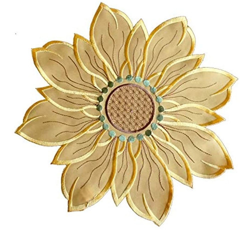 Mantel De Mesa Granddeco Girasol, Tapete De Mesa Bordado Bor