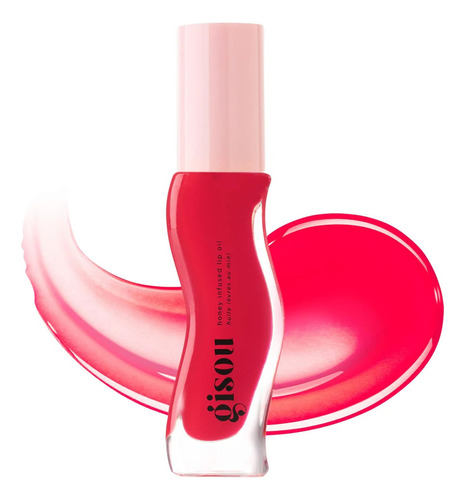 Gisou Honey Infused Hydrating Lip Oil Color Strawberry Sorbet