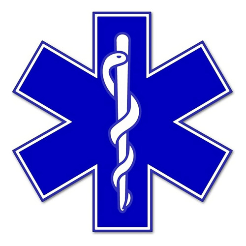 Ems Emt Star Of Life - Adhesivo Adhesivo Azul Para Ambulanci