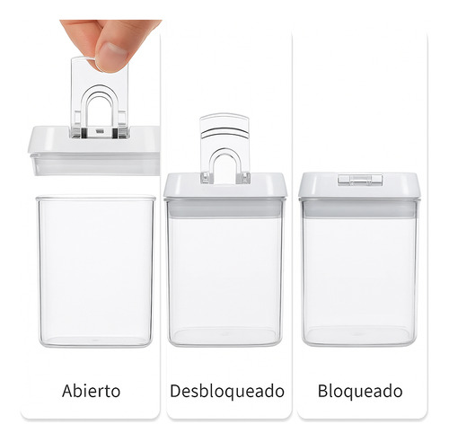 7 Toppers Hermeticos De Plastico Transparente Tapa Cereal Transparente