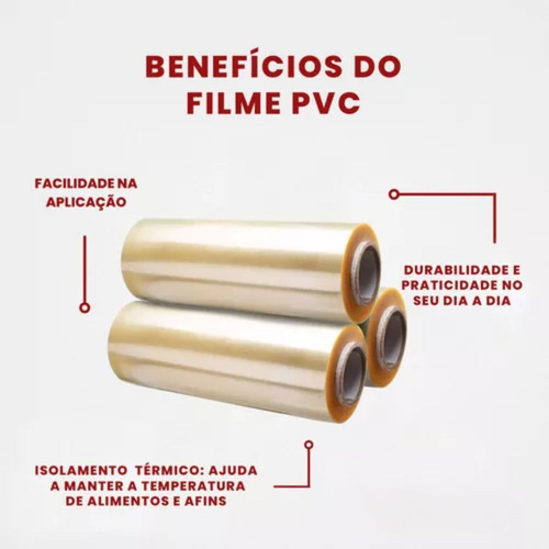 Filme Plástico Pvc Embalar Guarda Proteger Ultra 28cmx300m