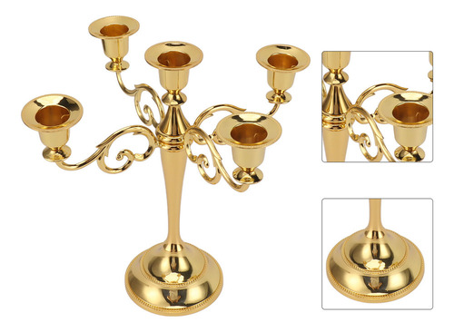 Candelabro De Hierro Con 5 Brazos, Diseño Retro Decorativo
