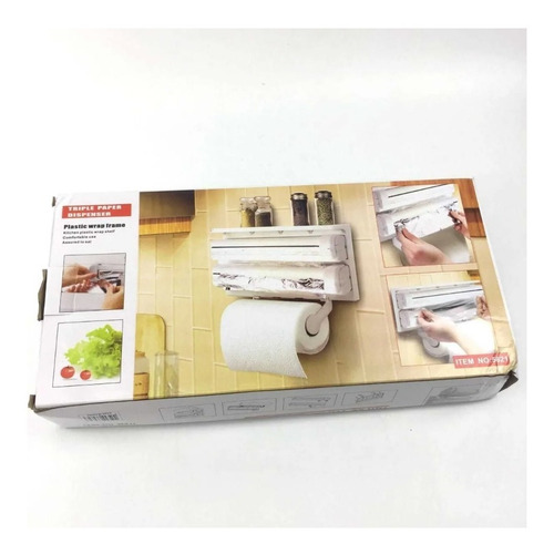 Imagen 3 de 8 de Dispensador Triple Soporte De Papel Alusa Aluminio