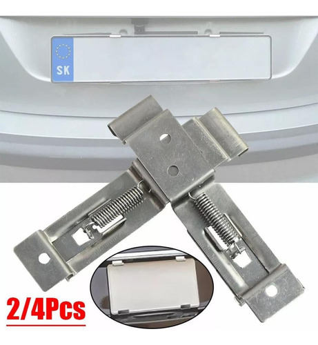 2 Soportes Rectangulares De Acero Inoxidable Con Resorte Par