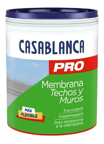 Imagen 1 de 5 de Membrana Liquida Casablanca Pro Techos Y Muros 4 Lts