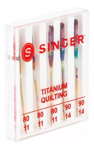Singer MULTI04810-2 Titanium Universal Quilting Machine Needles, 2-Pack