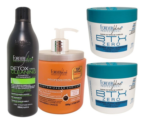 Forever Liss Shampoo Detox + Cauterização + 2 Botox Capilar