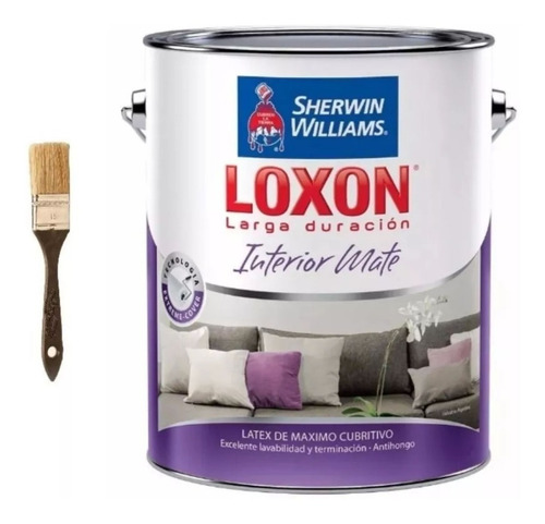 Loxon Latex Interior Larga Duracion Sherwin W 10 Lt + Pincel