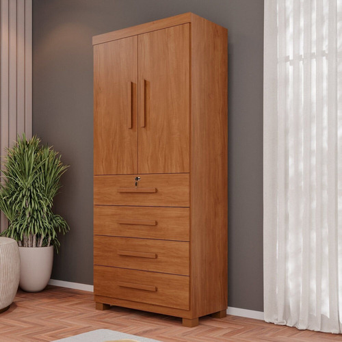 Guarda-roupa 2 Portas 4 Gavetas Ilhéus Espresso Aj