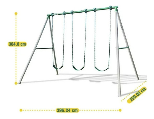 Columpio Mecedora Para Niños 3 Asientos Juego Exterior