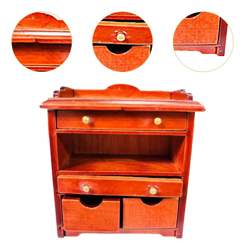 Gabinete De Cajón De La Noche De La Casa De Muñecas A Rojo