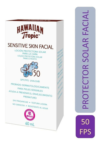 Protector Solar Facial Sensitive Skin Fps50 | Hawaiian 60ml
