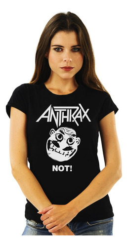 Polera Mujer Anthrax Not Man Face Stencil Metal Abominatron