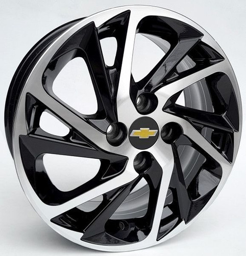 Rodas Esportivas Gm Onix Celta 15 4x100 (jogo)+bicos Cor Preto Com Diamantado