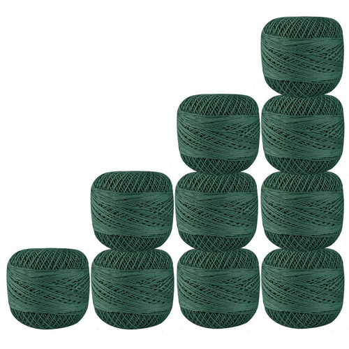 Pack 10 pcs Color Verde Algodon Crochet Hilo Punto Cruz Para