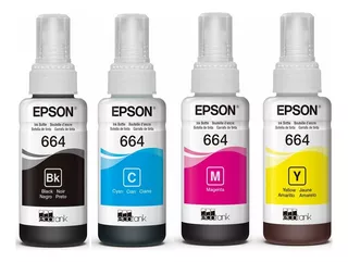 Kit 4 Tinta Ecotank Epson T664 L310 L355 L365 L380 L1300