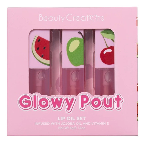 Set Lip Oils Aceite Labios Beauty Creations Glowy Pout 3 Pzs