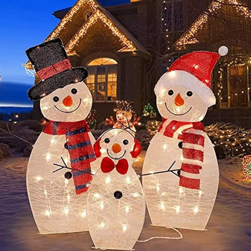 Muñeco De Nieve Navideño Led Brillante Para Decoración De