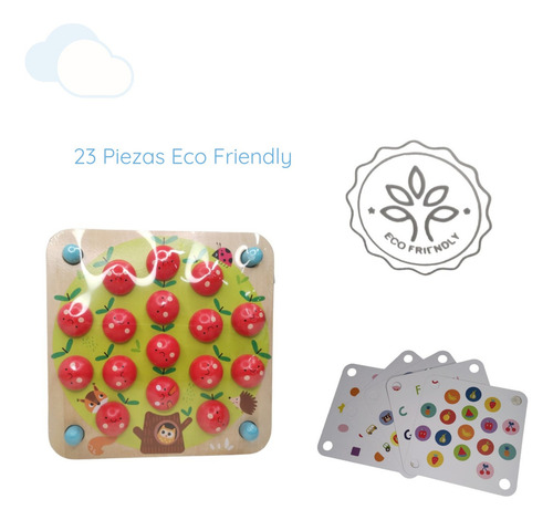 Juego De Memoria Memo De Madera Fruta Manzana