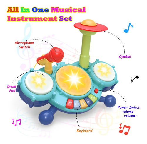Contixo Kd2 Jazz Drum Set Musical Toys Para Niños Pequeños 2