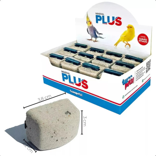 24 Un Pedra Calcio Mineral Plus P Passaros Afia Bico Sabores