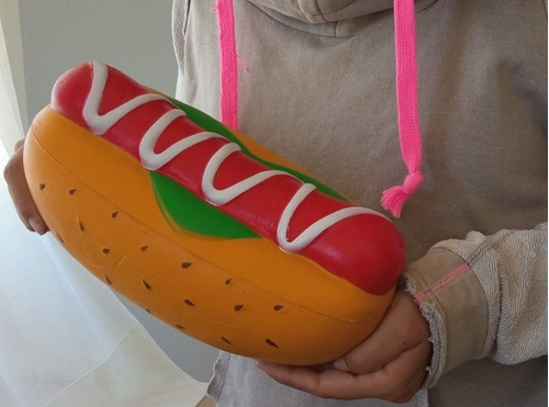 Squishy Kawaii Completo Hot Dog Gigante, Juguete Anti Stress