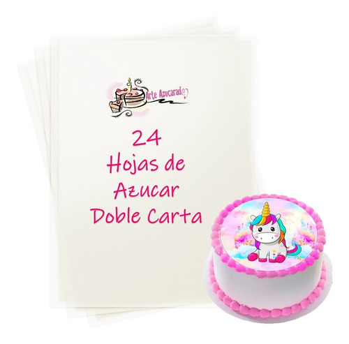 24 Hojas De Azucar Fondant Doble Carta A3 Tabloide Premium