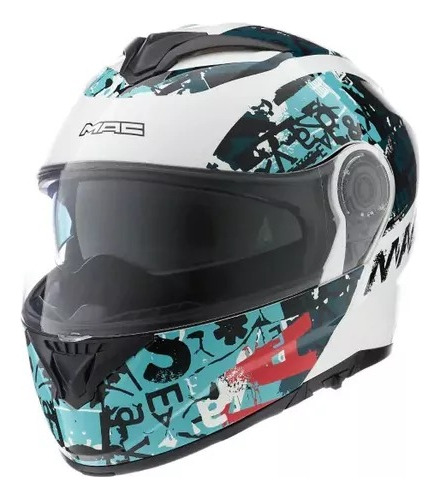 Casco Mac Rock Eddie Gloss Rebatible Doble Visor Mr Ituzaing