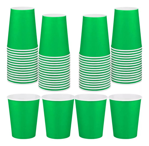 Vaso Stendy Polipapel 8 Onzas Descartable Pack X10 Unidades Color Verde