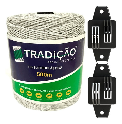 Kit Cerca Eletrica Rural - Isolador Tipo W E Fio Eletroplastico + Brindes