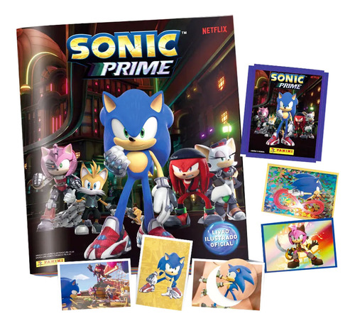Kit Sonic Prime Álbum De Figurinhas + 10 Envelopes