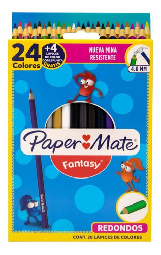 5 Pzas Estuche C/24+4 Colores Fantasy 2049480 Redondos