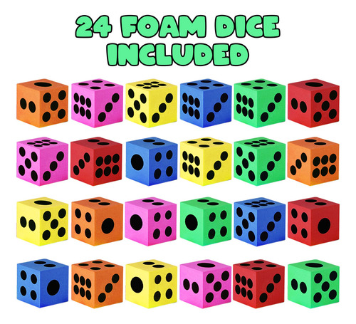 Juego De Dados De Espuma De Colores Artcreativity, Paquete D