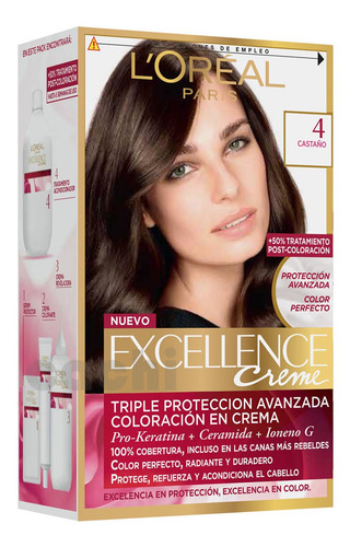 Tinta Loreal Excellence Creme Castaño 4