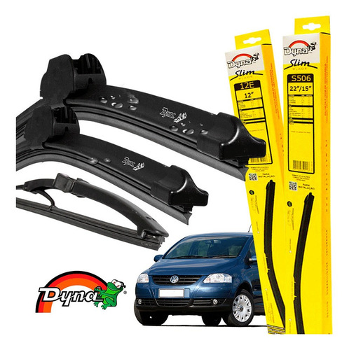 Limpador Parabrisas Vw Fox 2003 A 2009 Dyna Original Kit