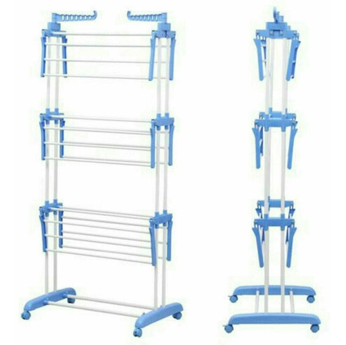 Imagen 6 de 6 de Tendedero De Ropa Vertical 3 Nivel Plegable Grande Practico