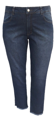 Calça Jeans Feminina Barra Desfiada Plus Size Do 48 Ao 60