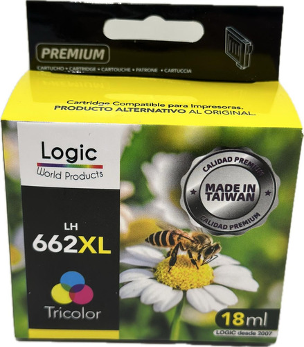 Cartucho Tinta 662xl Tricolor Marca Logic