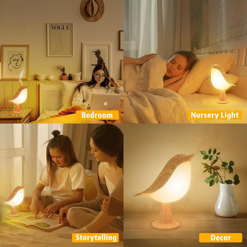 New. Lámpara Noche Bird Light 3 Temperaturas Color Sensor