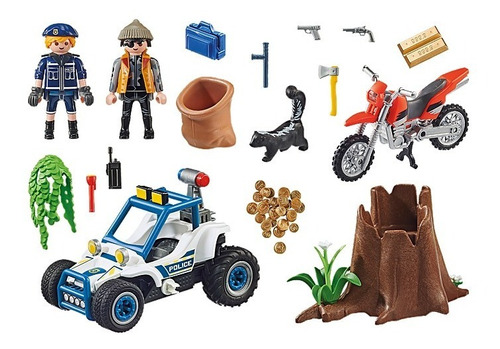 Playmobil - Carro Off-road Da Polícia Com Bandido Quantidade de peças 89