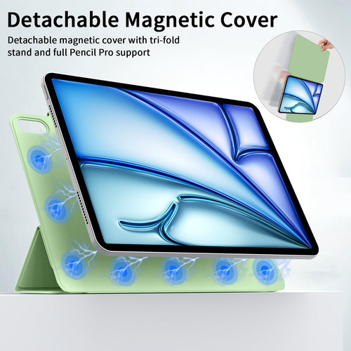 Funda Magnética Aoub Para Ipad Air 11 M3 M2 2024 2025 Verde Matcha