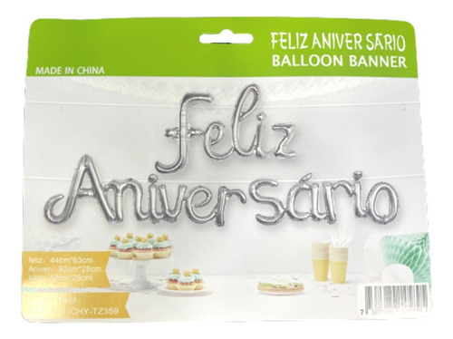 Guirnalda Feliz Aniversario Plateado