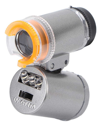 Mini Microscopio Lupa 60x Con Luz Led Y Luz Uv