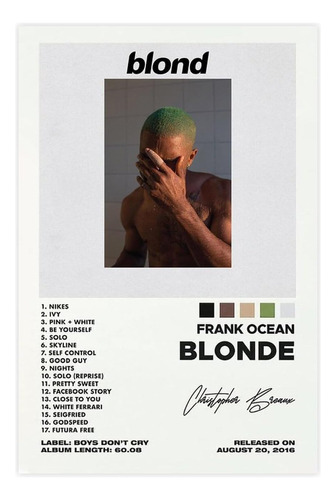 Fludrouid Frank Ocean Blonde Album Poster Canvas Poster Wall