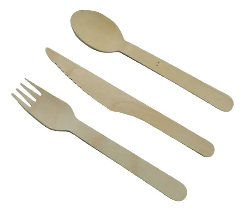 comprar Paq 300 Pzs Cubiertos Desechables De Madera Biodegradable