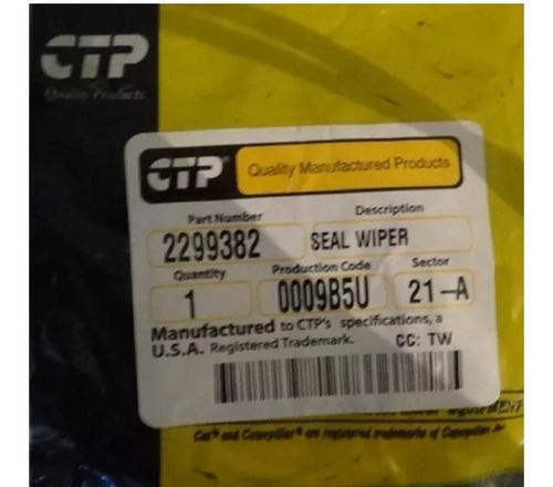 Sello Seal Wiper Ctp  229-9382 2299382 308-1845 3081845