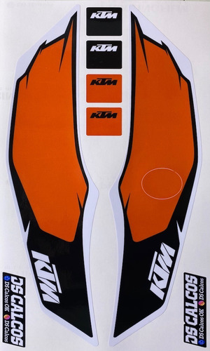 Set Calcos Laminado Colín Alternativo Ktm Duke 200 Mod.nuevo