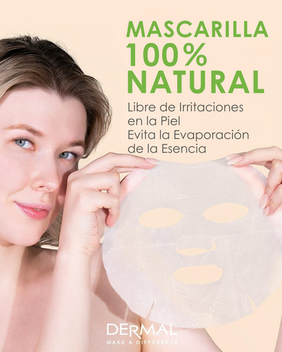 Dermal, Mascarilla Pepino X10, Hidratante Y Calmante