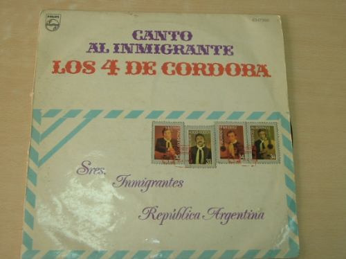 Los 4 De Cordoba Canto Al Inmigrante Vinilo Argentino