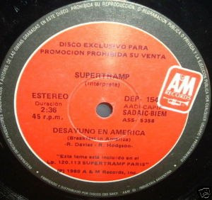 Supertramp Breakfast In America Simple Argentino Promo
